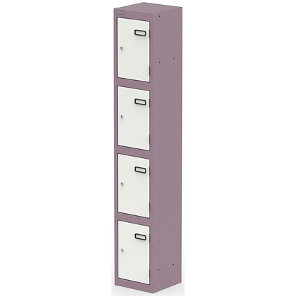 Qube Locker 4 Door 1800mm High Pastel Violet And Satin White