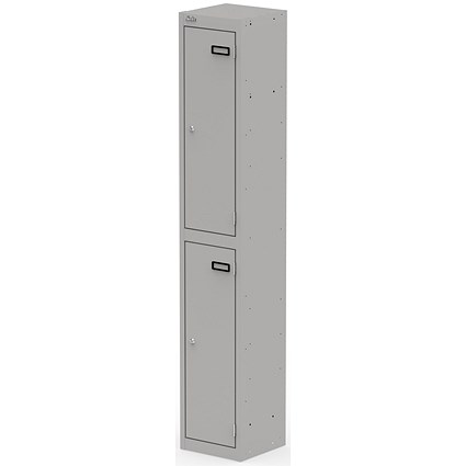 Qube Locker 2 Door 1800mm High Goose Grey