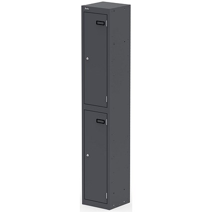 Qube Locker 2 Door 1800mm High Graphite Grey