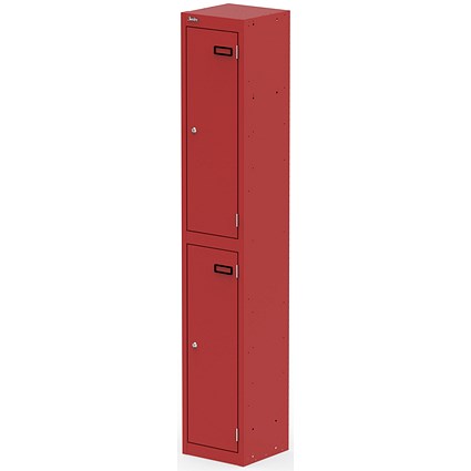 Qube Locker 2 Door 1800mm High Red