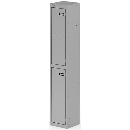 Qube Locker 2 Door 1800mm High Silver