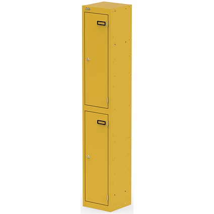 Qube Locker 2 Door 1800mm High Lemon Yellow