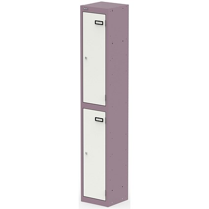 Qube Locker 2 Door 1800mm High Pastel Violet And Satin White