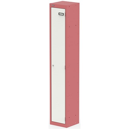 Qube Locker 1 Door 1800mm High Antique Pink And Satin White