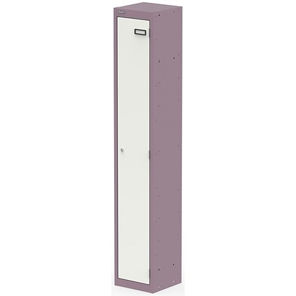 Qube Locker 1 Door 1800mm High Pastel Violet And Satin White