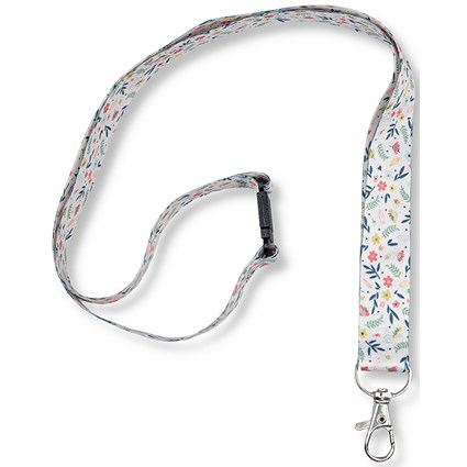 Avery Recycled Floral Pre-Printed Lanyard with 2cm Wide Carabiner (Pack 1) - R4828F-1