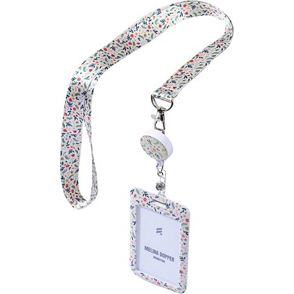 Avery Floral Cardholder with recycled lanyard reel Pack of 1
