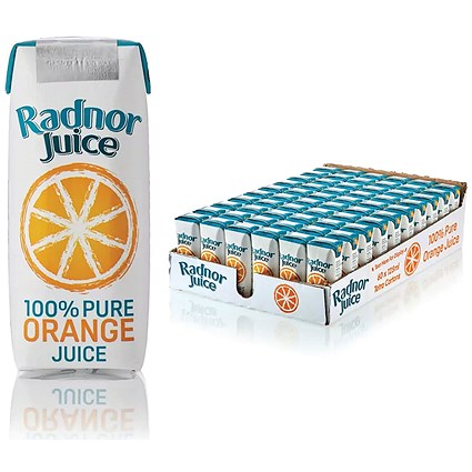 Radnor Juice Pure Orange Juice Tetra Pack, 125ml, Pack of 60