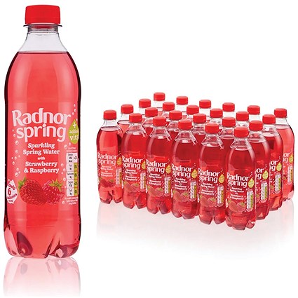 Radnor Sparkling Water Strawberry and Raspberry 500ml Pack of 24