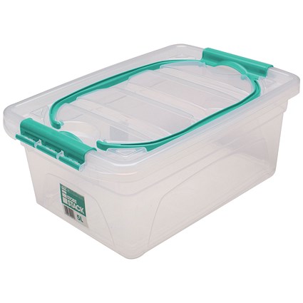 StoreStack Storage Carry Box, 5 Litres, Clear