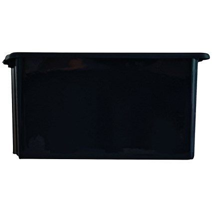 StoreStack Recycled Medium Box, 34 Litres, Black