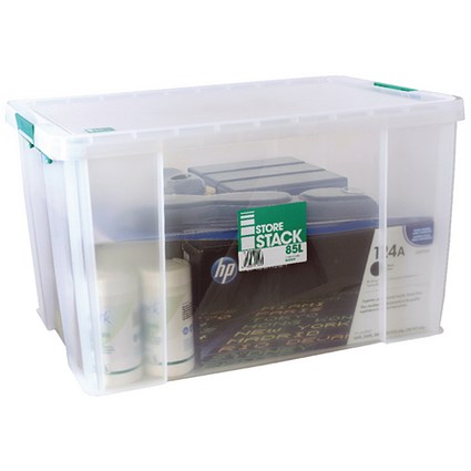 StoreStack Storage Box, 85 Litres, Clear StoreStack Storage Box, 85 Litres, Clear