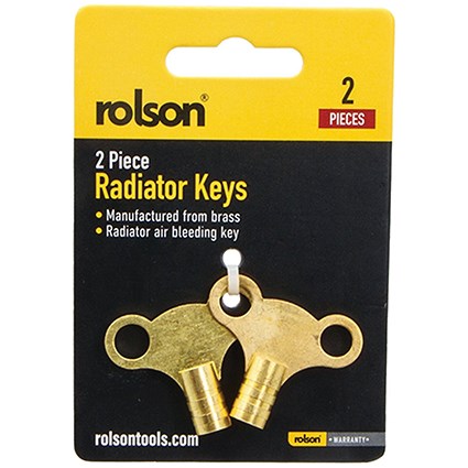 Rolson 2 Piece Brass Radiator Key Pack of 25 22451