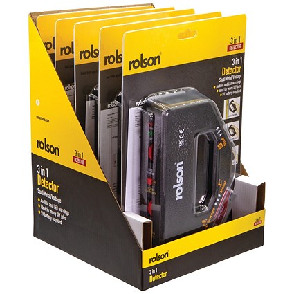 Rolson 3-in-1 Stud/Metal/Voltage Detector Pack of 5 28175