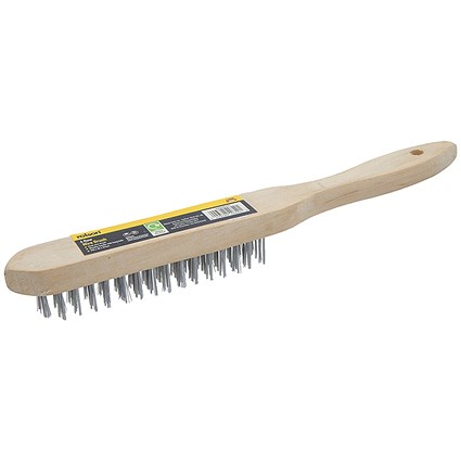 Rolson 4 Row Wire Brush with Wood Handle Pack of 12 42849