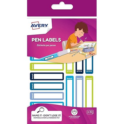 Avery UK Stationery Labels 50 x 10 mm Green and Blue (Pack 30 Labels) - RESMI30G.UK