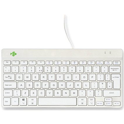 R-Go Compact Break Keyboard Wired White UK QWERTY