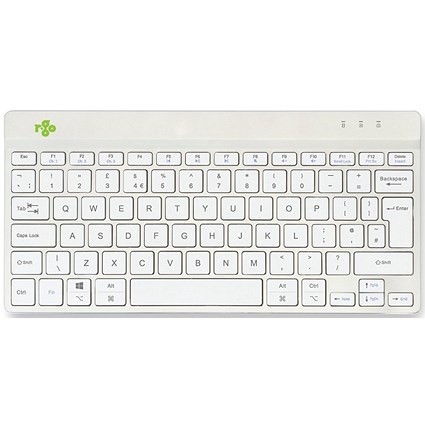 R-Go Compact Break Keyboard Wireless White UK QWERTY