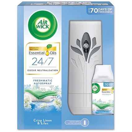 Air Wick Freshmatic Autospray and Refill Set Crisp Linen and Lilac 250ml