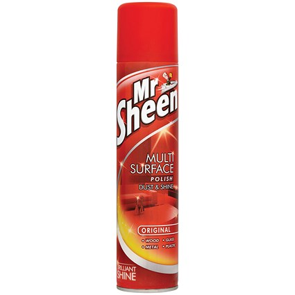 Mr Sheen Furniture Polish, 4 in 1 Multi Surface, Aerosol Spray, 300ml