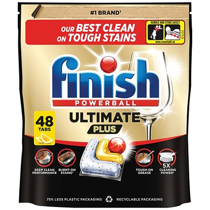 Finish Ultimate+ Dishwasher Tablets 48 Tablets Lemon Pack of 6