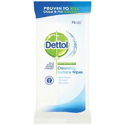 Dettol Surface Cleanser Wipes (Pack of 72) Wipes