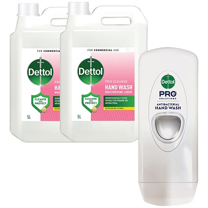 Dettol Pro Cleanse Hand Wash Soap, Citrus, 5L - Buy 2 Get Free Dispenser