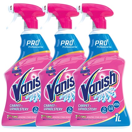Vanish Pro Carpet/Upholstery Cleaner Trigger Spray 1L 3 For 2