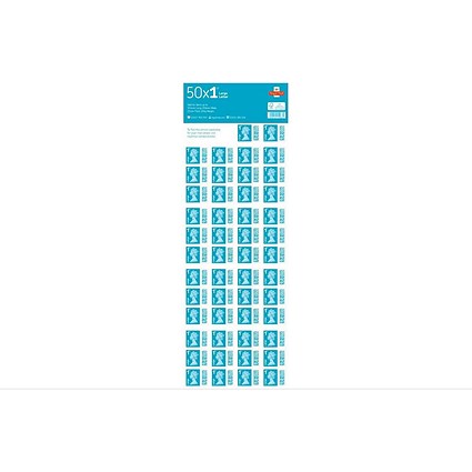 Royal Mail 1st class postage stamps for large letters – 50 Per Pack