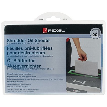 Rexel Shredder Oil Sheets in Envelope Design - Pack of 20