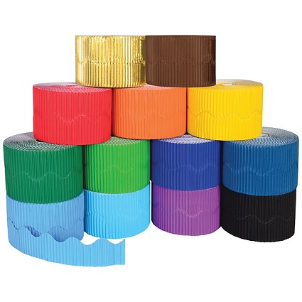 Scalloped Corrugated Border Rolls Flame Red