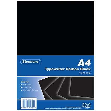 Stephens Black Typewriter Carbon A4 Paper (100 Pack) Stephens Black Typewriter Carbon A4 Paper (100 Pack)