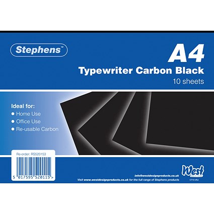 Stephens Black Typewriter Carbon A4 Paper (Pack of 100)