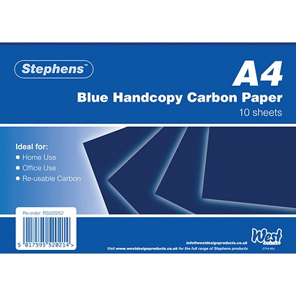 Stephens Blue A4 Hand Carbon Paper (Pack of 100)