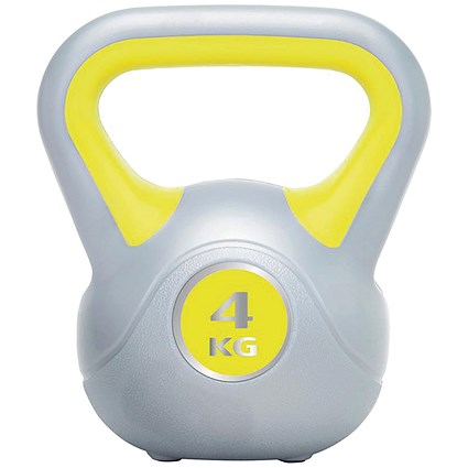 Urban Fitness Powder Coated Cast Iron Kettlebell 4kg Yellow
