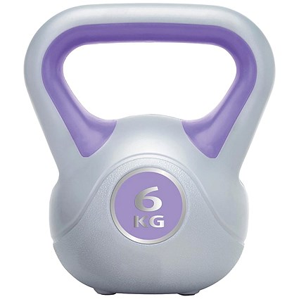 Urban Fitness Powder Coated Cast Iron Kettlebell 6kg Purple
