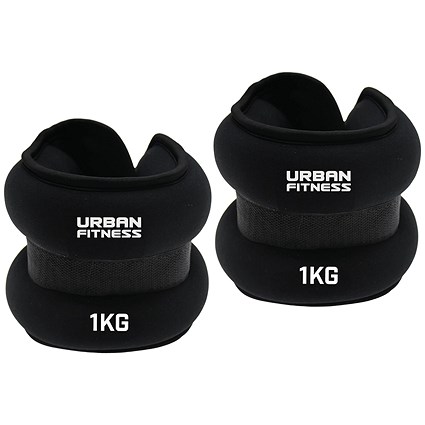 Urban Fitness Wrist and Ankle Weights Black (Pack of 2)