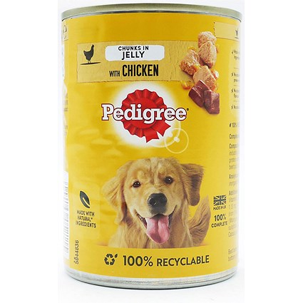 Pedigree Adult Chunks in Jelly with Chicken, 385g Can, Pack of 12