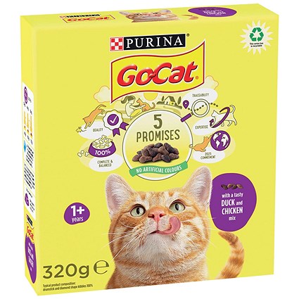Go-Cat 1 Years + with a Chicken and Duck Mix, 320g, Pack of 6