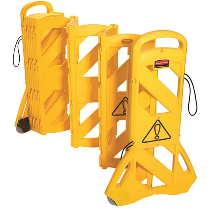 Rubbermaid Mobile Barricade System, Indoor, 16 Panels, 15kg, 4m