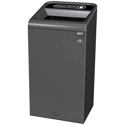 Rubbermaid Configure Container with General Waste Label 87L Black