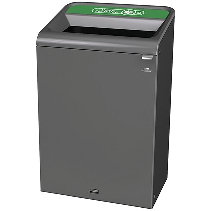 Rubbermaid Configure Container with Mixed Recycling Label, 125 Litres, Grey/Green