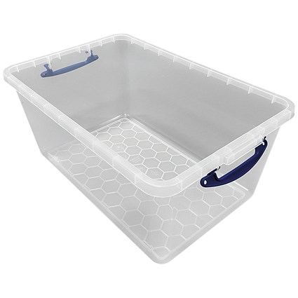 Really Useful Storage Box, 61 Litre, Base Only, Clear