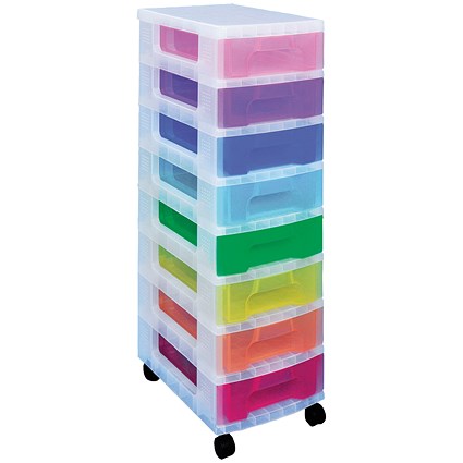 Really Useful Storage Towers, 8 x 7 Litre Drawers, Multicoloured