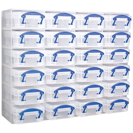 Really Useful 24 Compartment Organiser Box 0.07L Clear