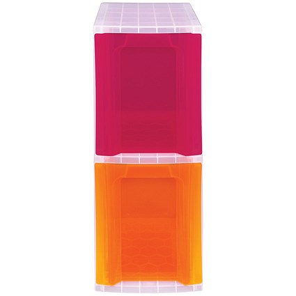 Really Useful Slimline 2 Drw Storage Tower 11.5L Clr/Ast