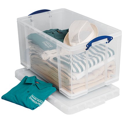 Really Useful Storage Box, 84 Litre, Clear