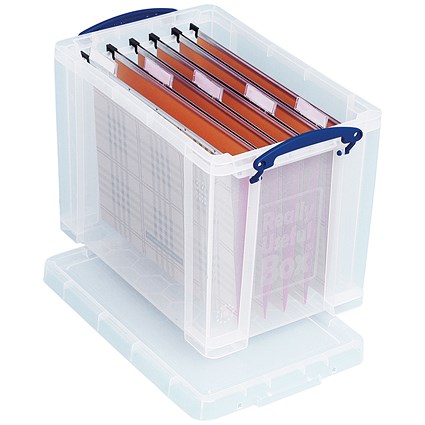 Really Useful Clear 24 Litre Plastic Suspension File Box RUP80256