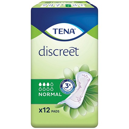 Tena Discreet Normal Incontinence Pads, Pack of 12