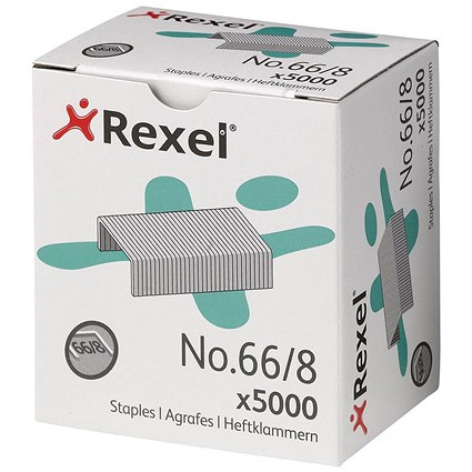 Rexel No. 66(66/8mm) Staples, Pack of 5000 Rexel No. 66(66/8mm) Staples, Pack of 5000